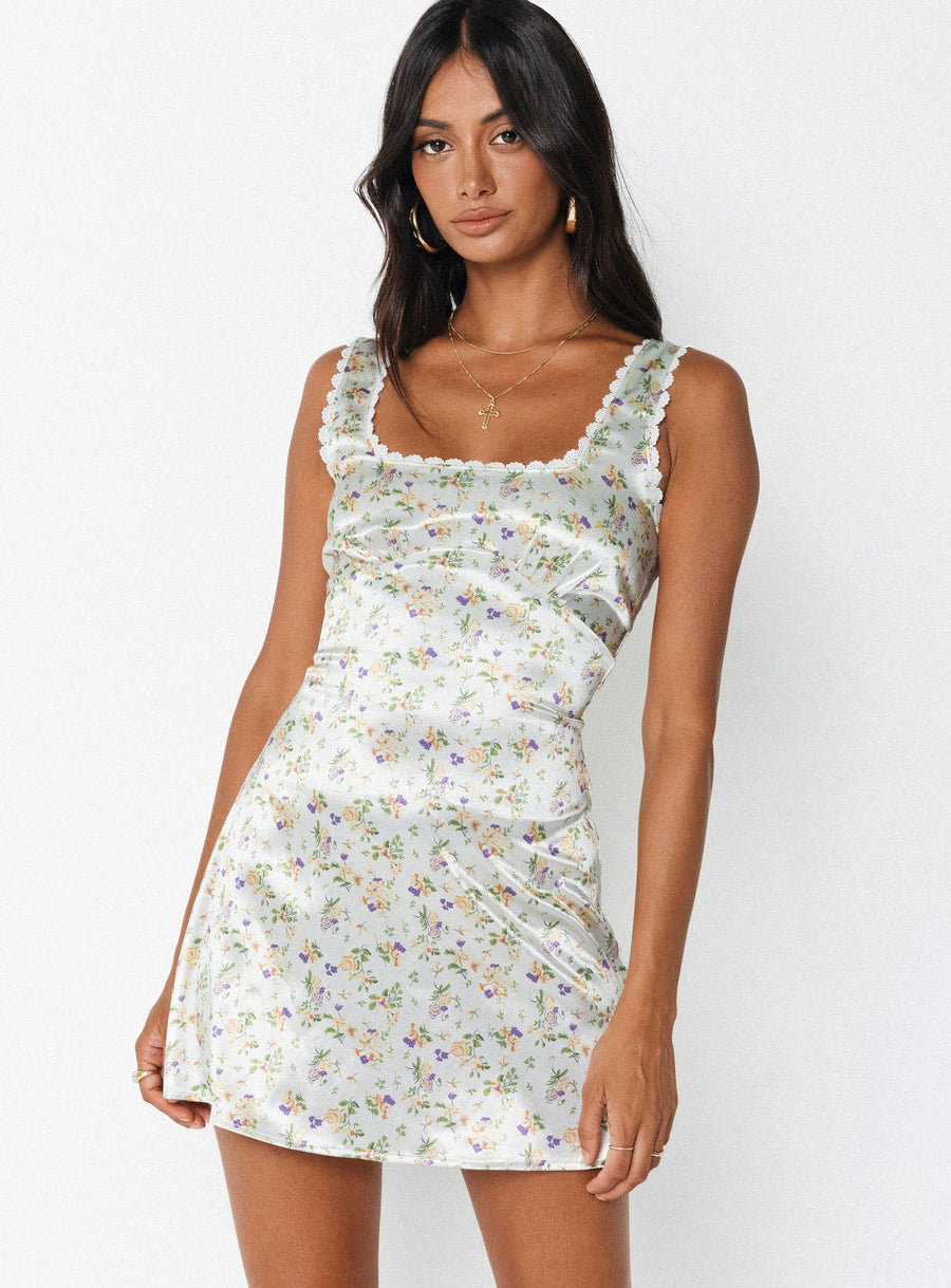 Berlin Satin Mini Dress White · photo 8