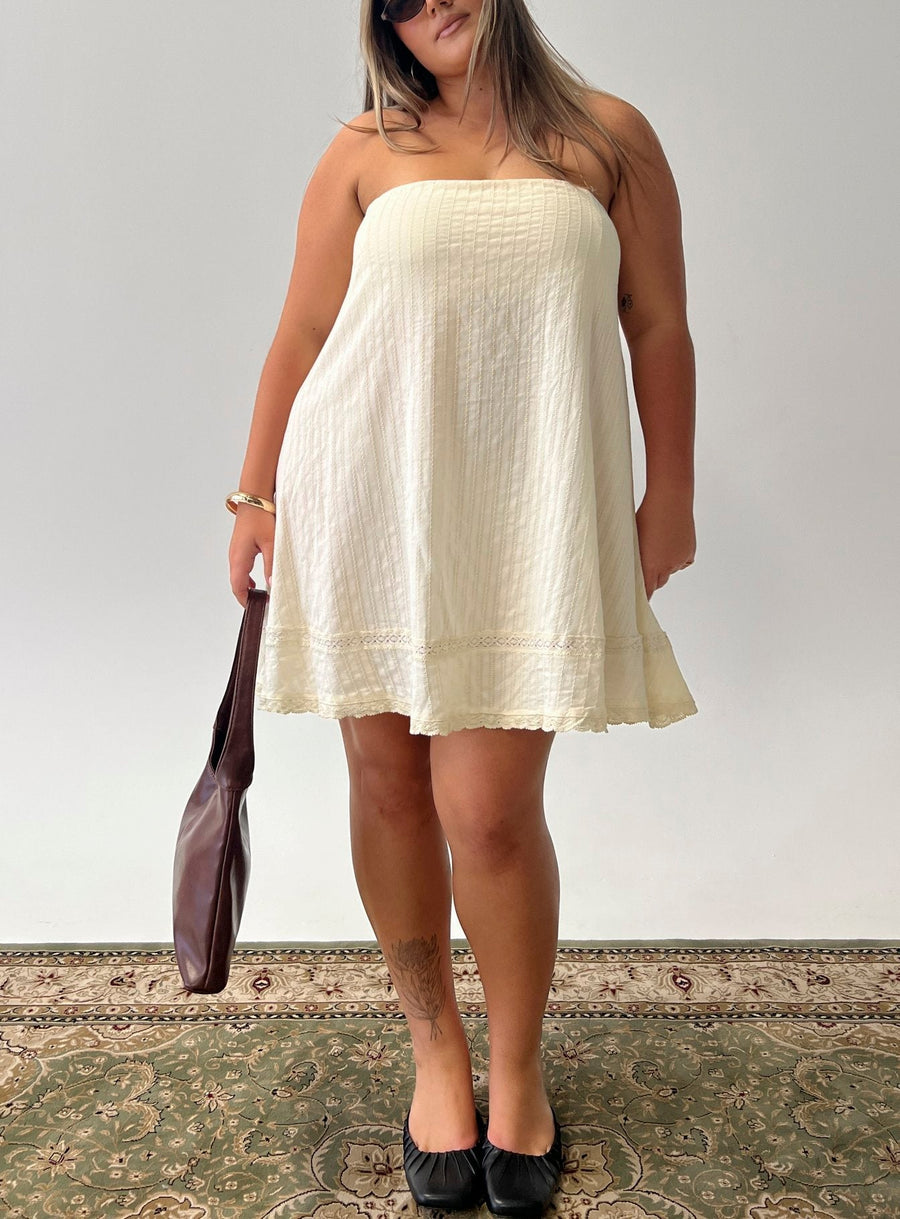 Gypsea Strapless Swing Mini Dress Butter Yellow Curve · photo 1