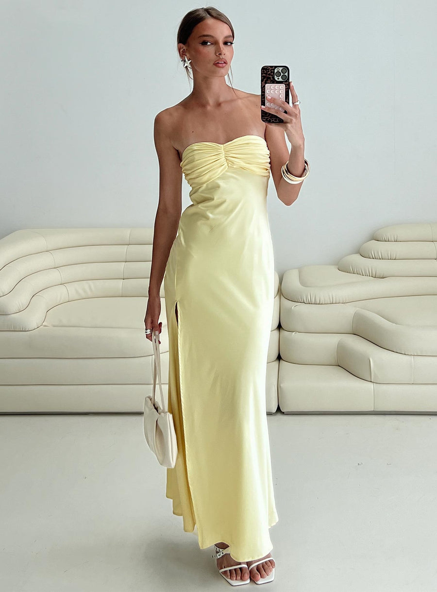Chevalier Strapless Maxi Dress Lemon · photo 1