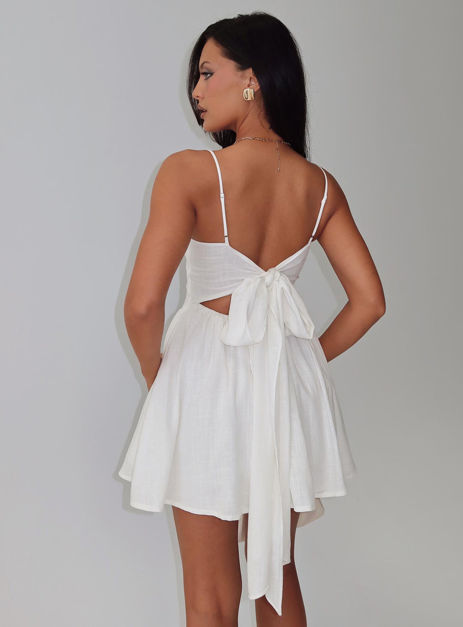 Angel Wings Tie Up Mini Dress White · photo 1