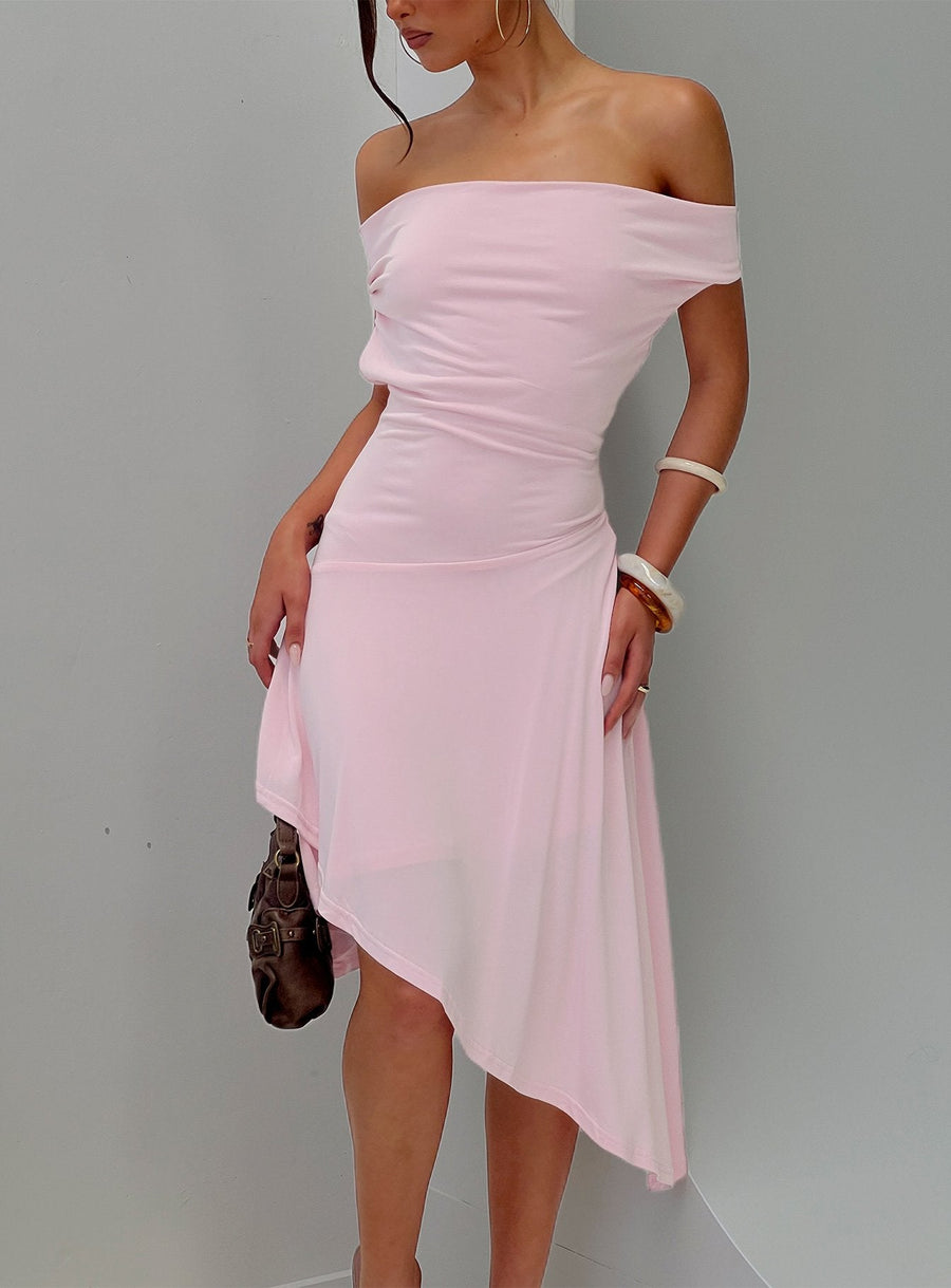 Yesina Halter Jersey Midi Dress Pink · photo 9