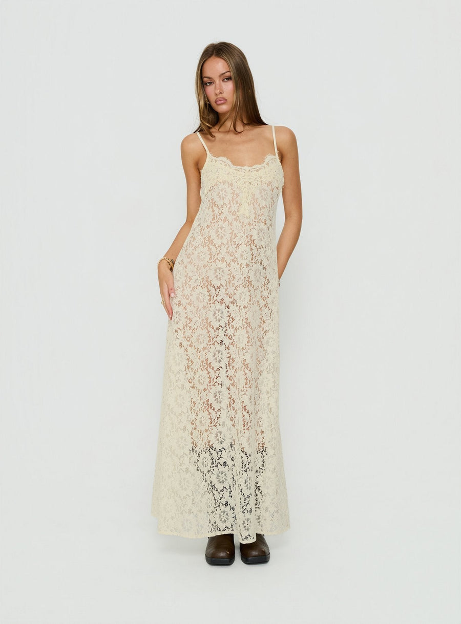 Lovedream Lace Maxi Dress Yellow · photo 1