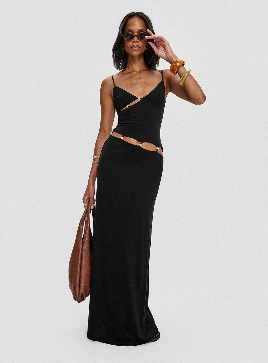 Allspice Beaded Maxi Dress Black · photo 1