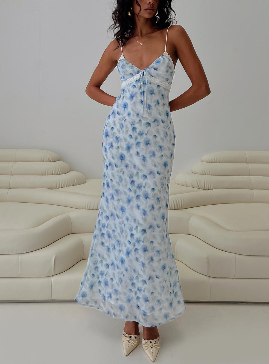 Emily Maxi Dress Blue Floral · photo 1
