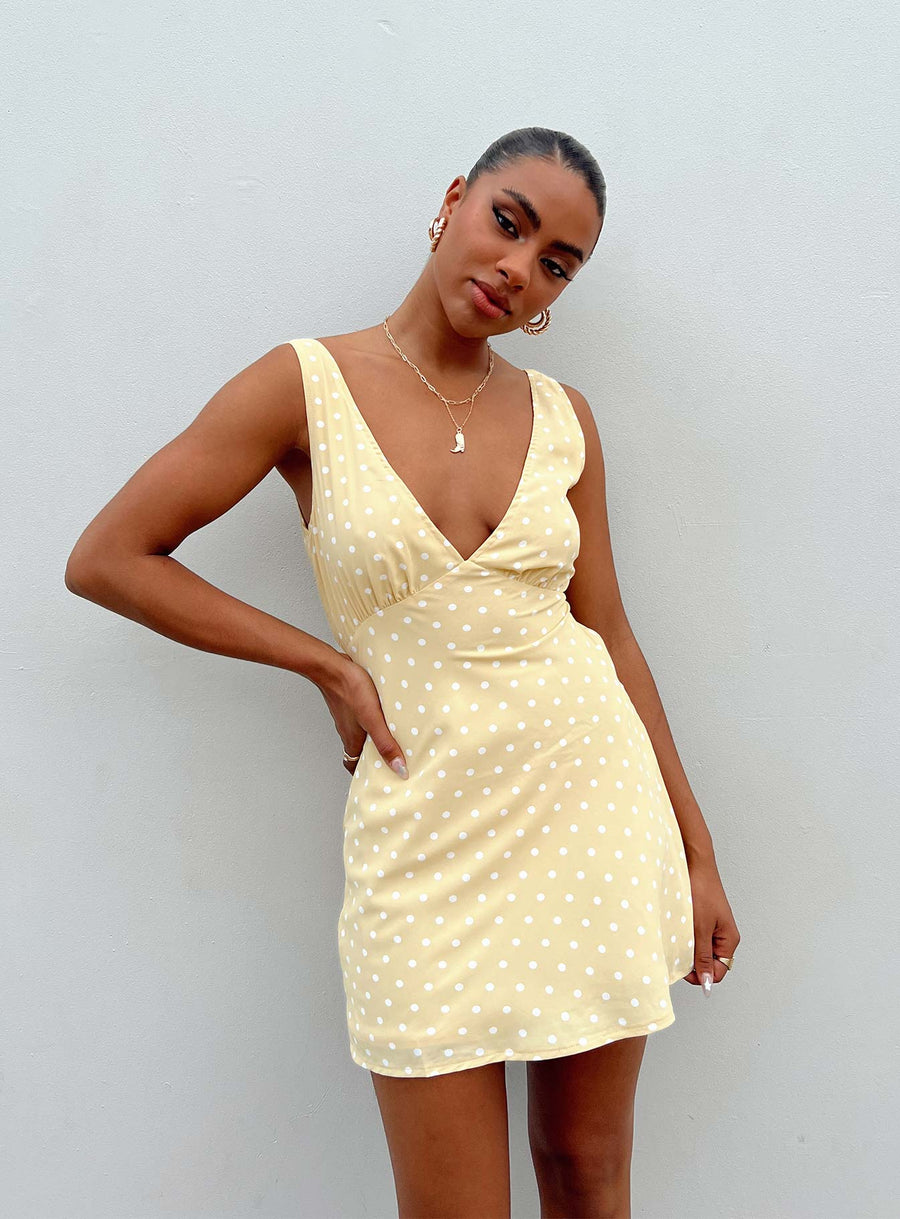 Nellie Mini Dress Yellow Polka Dot · photo 7