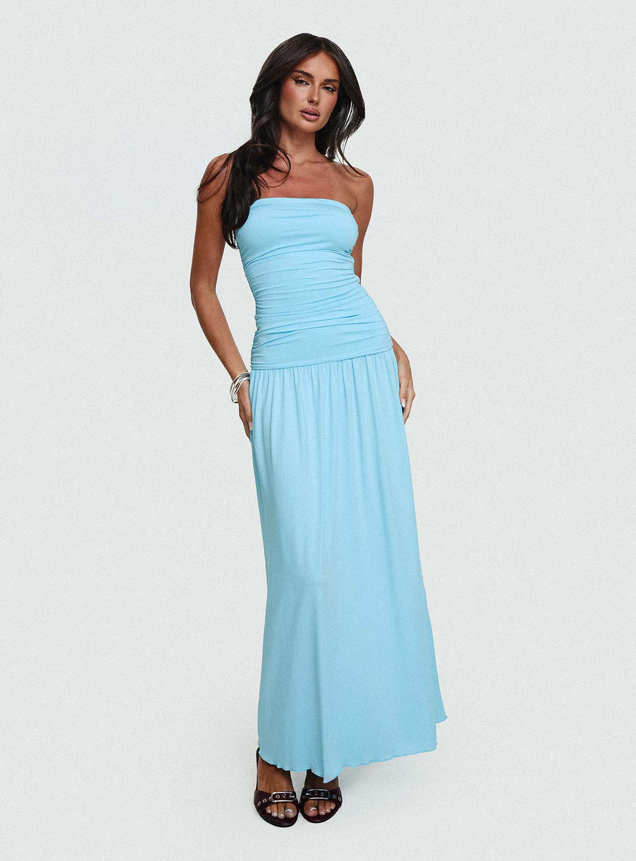 Glorie Strapless Maxi Dress Light Blue · photo 1