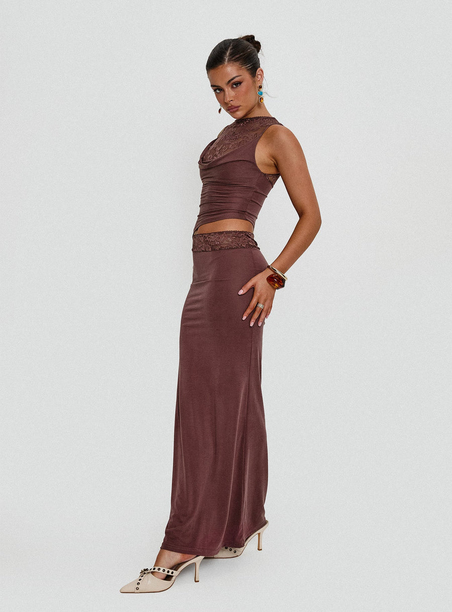 Vesperine Lace Maxi Dress Cocoa Brown · photo 1