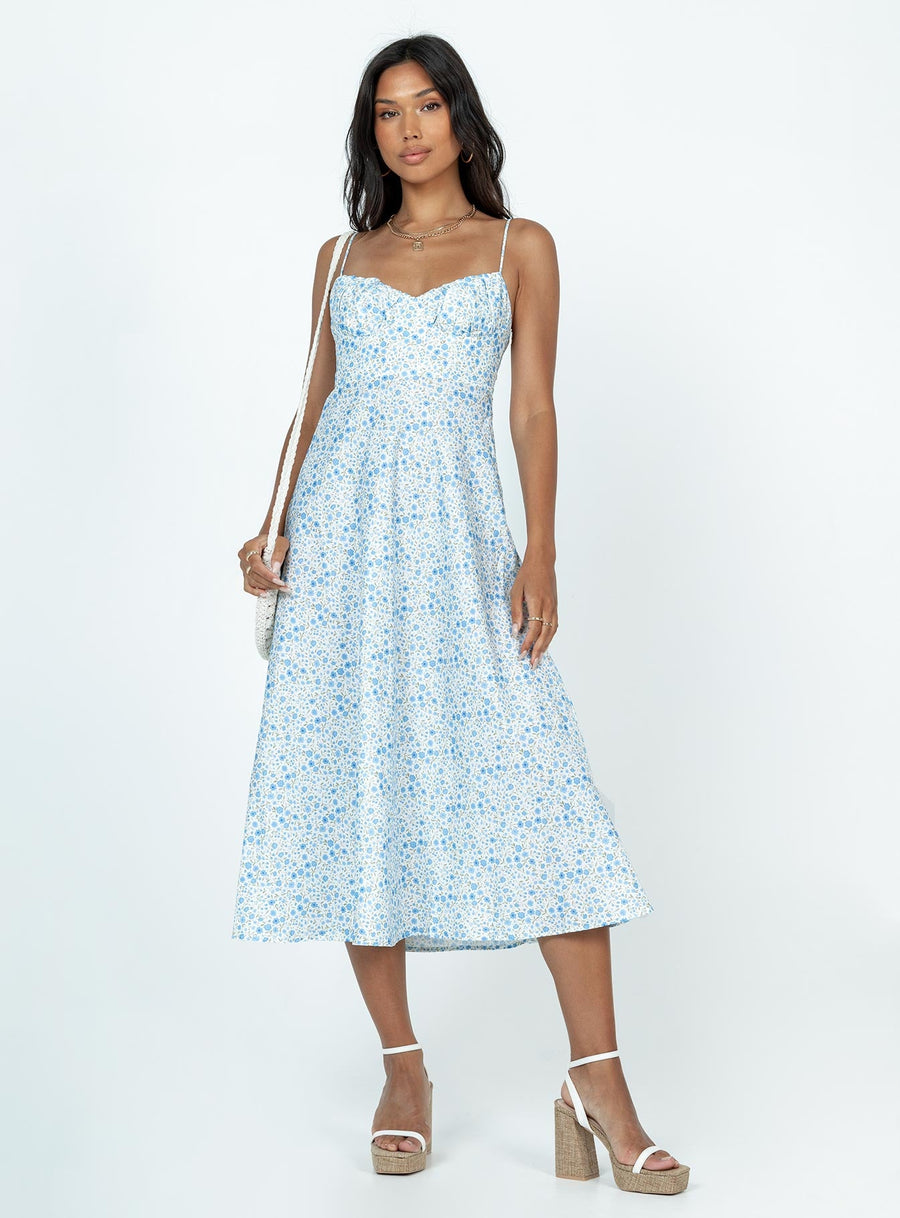 Amara Midi Dress Blue Multi · photo 2