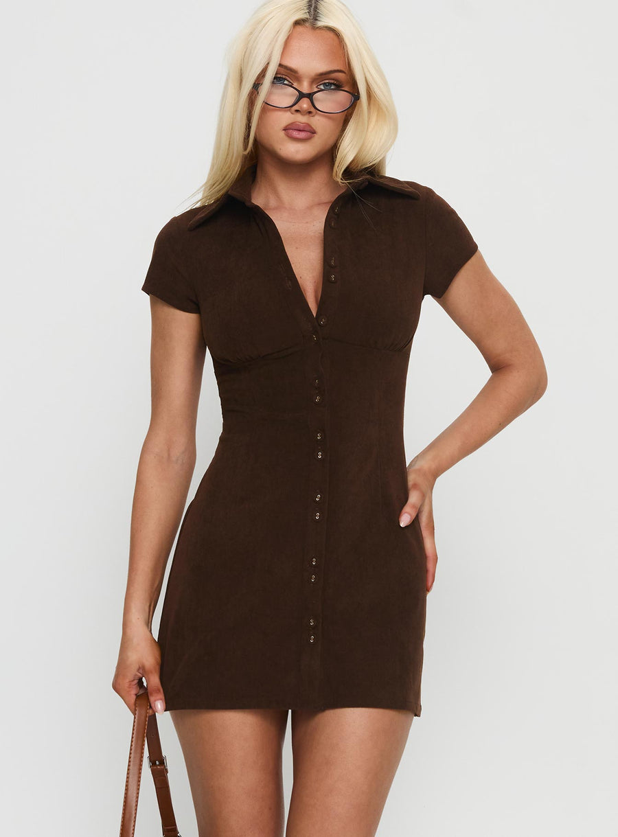 Cottesloe Corduroy Mini Dress Chocolate · photo 2