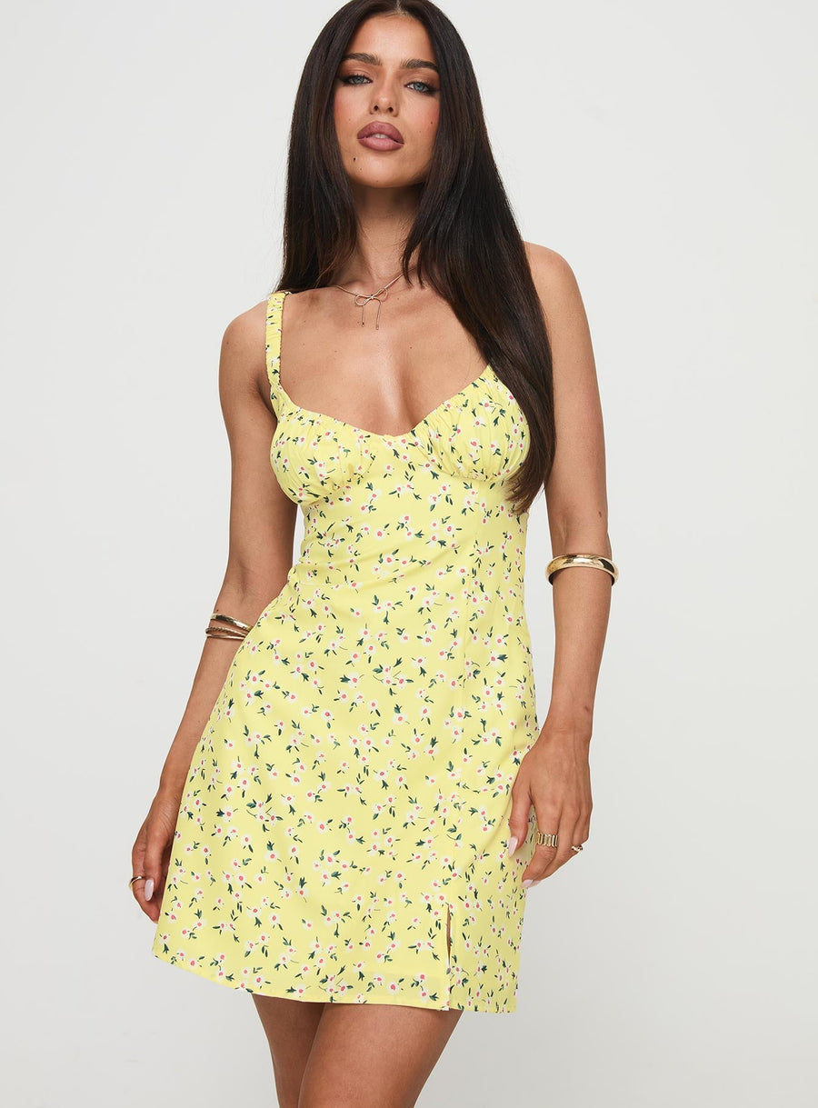 Georgia Mini Dress Yellow Floral · photo 2