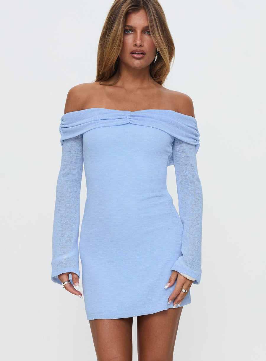 Stellaire Long Sleeve Mini Dress Blue · photo 1