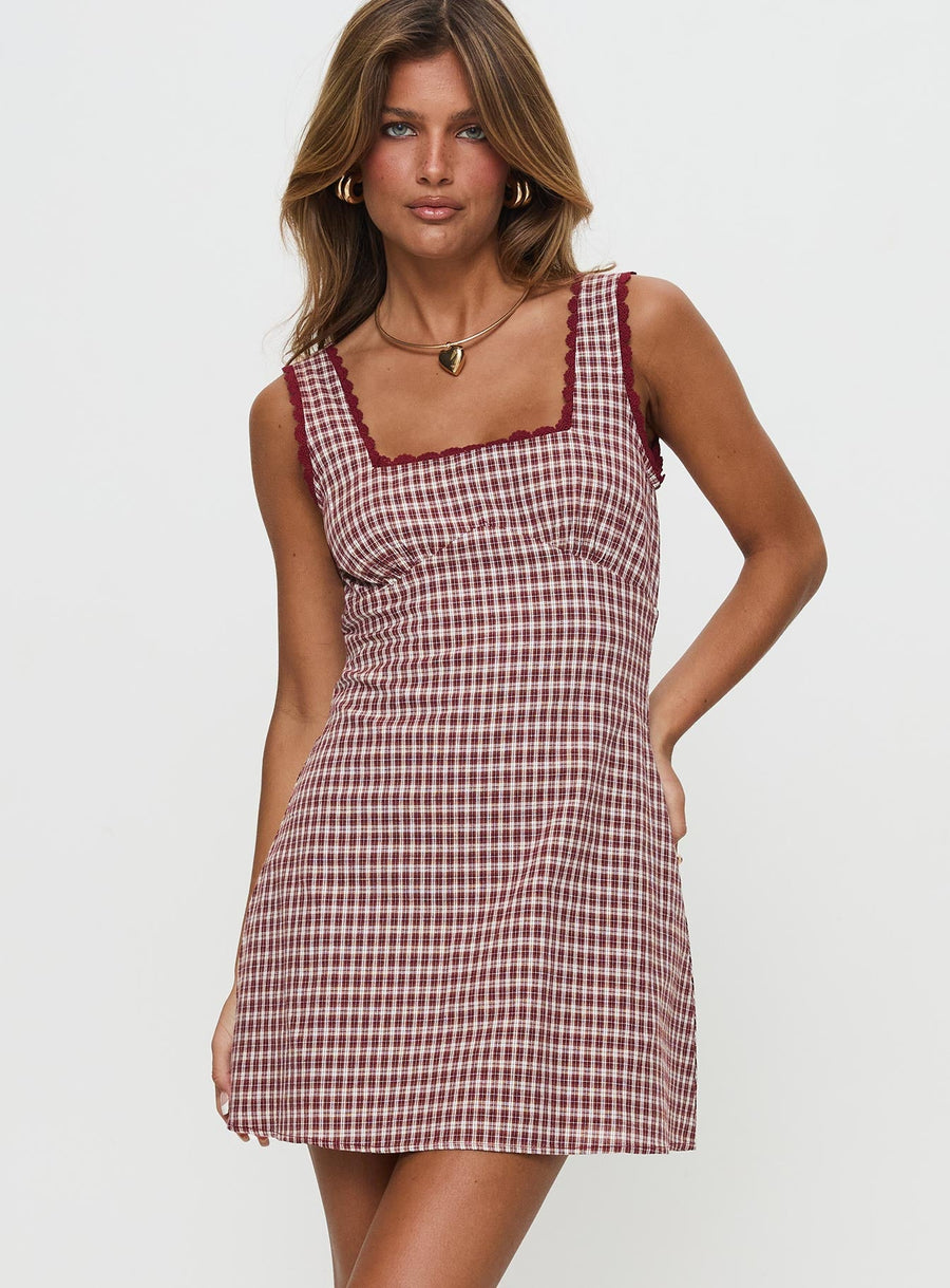 Dasha Mini Dress Red Check · photo 2