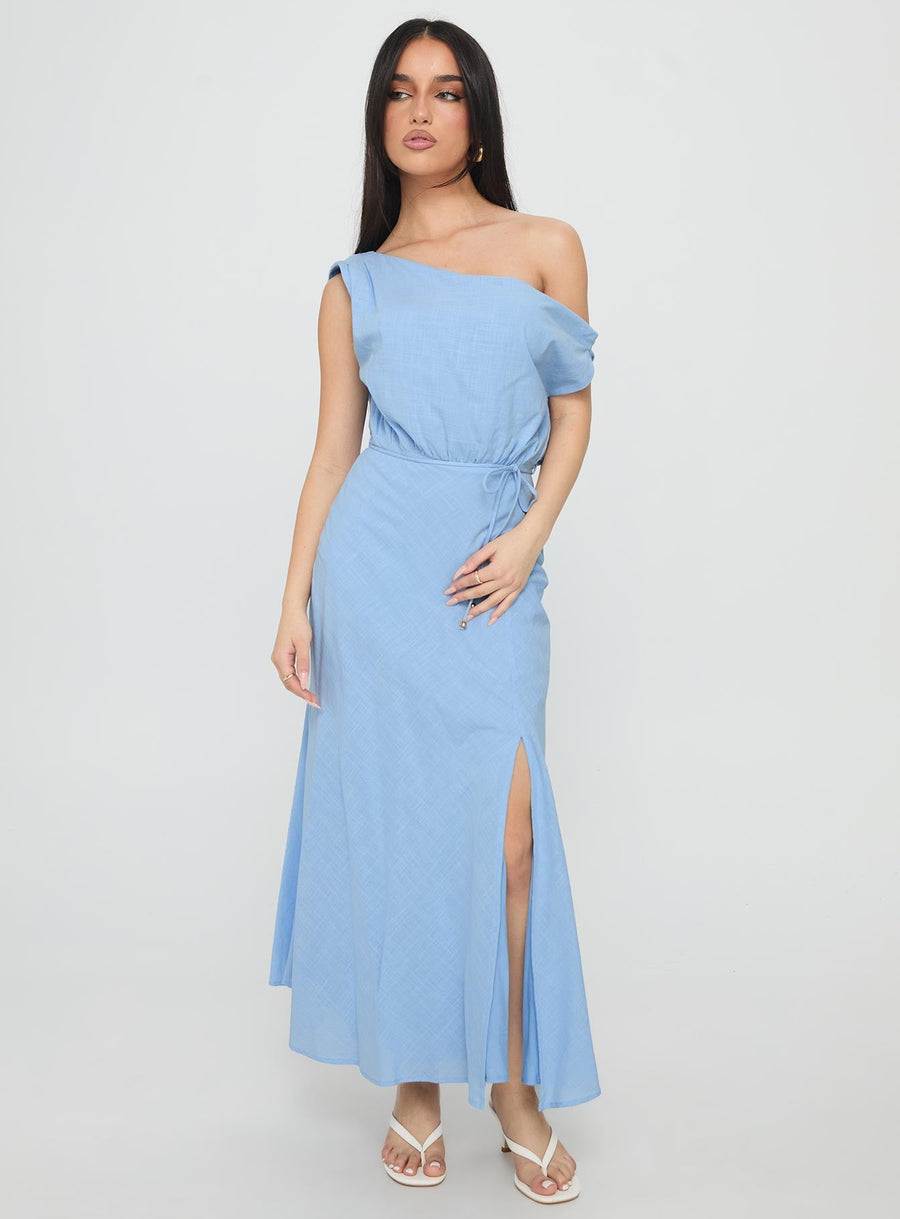 Frangelica Off The Shoulder Maxi Dress Light Blue · photo 1