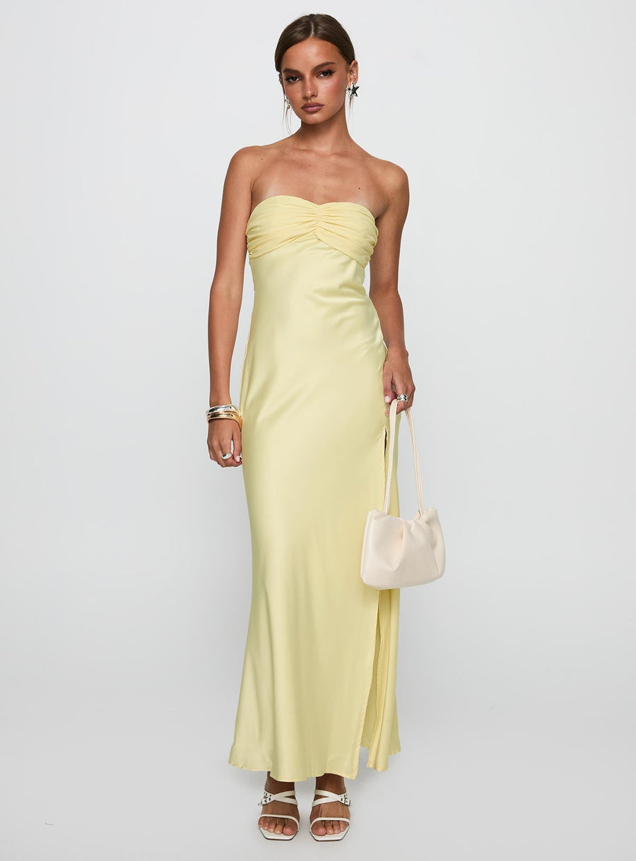 Chevalier Strapless Maxi Dress Lemon · photo 2
