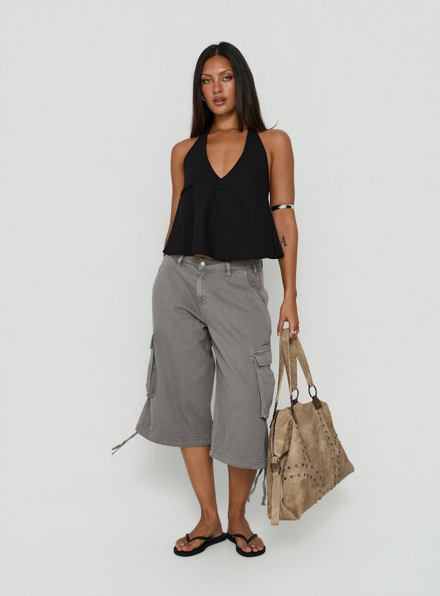 Hudsen Longline Cargo Shorts Charcoal · photo 2