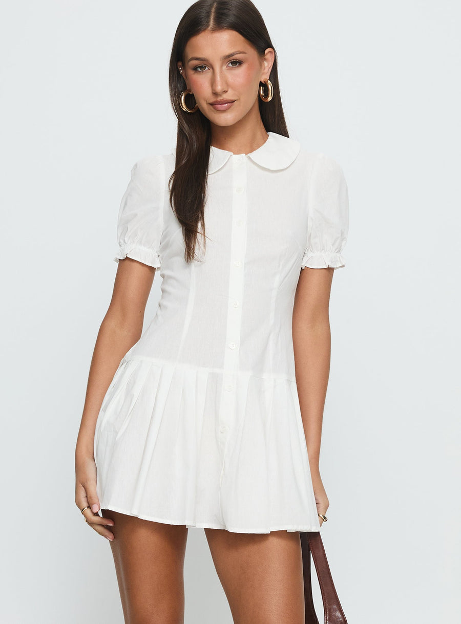 Lisette Pleat Mini Dress White · photo 2