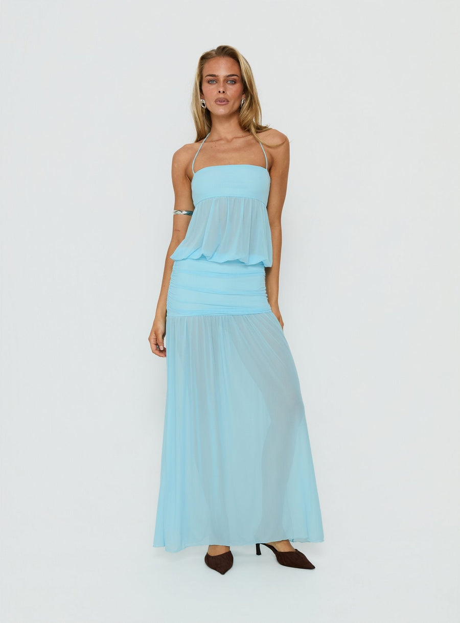 Jesemia Halter Blouson Maxi Dress Blue · photo 2