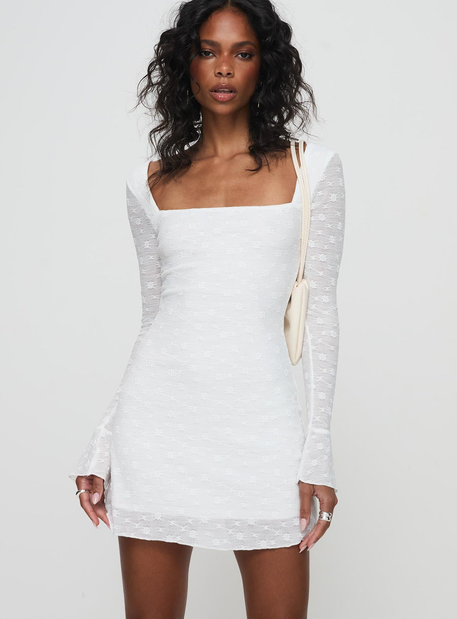 Lanchester Long Sleeve Mini Dress White · photo 2
