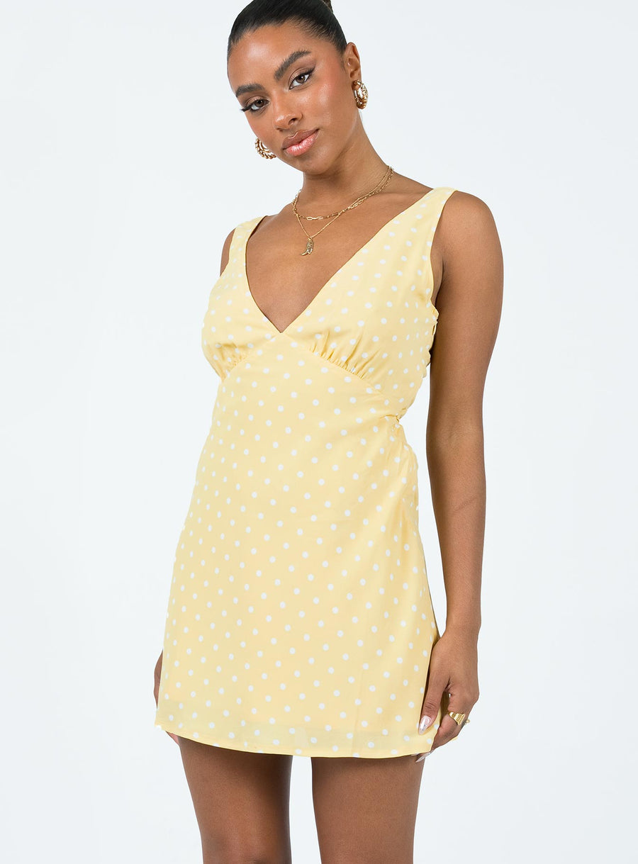 Nellie Mini Dress Yellow Polka Dot · photo 2