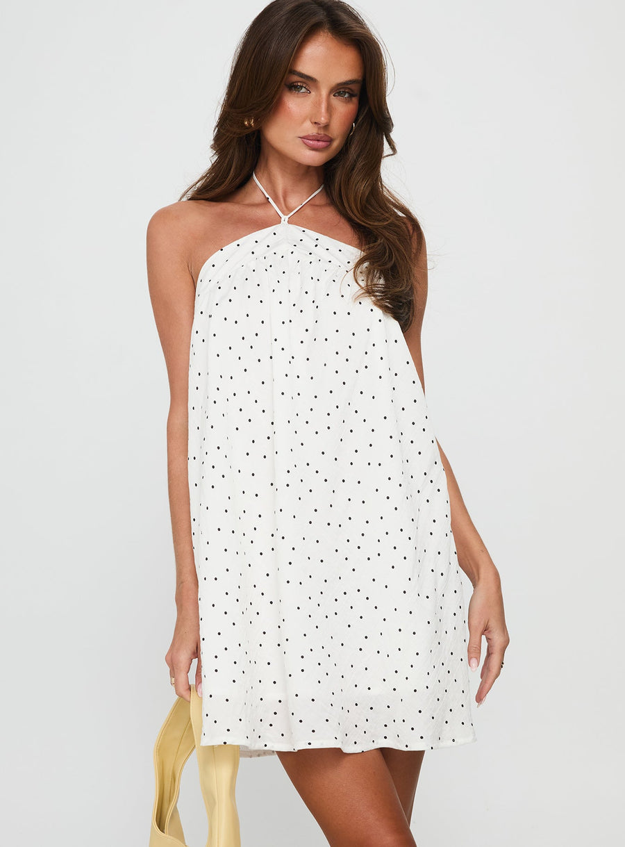 Moonlit Mini Dress White Polka · photo 2