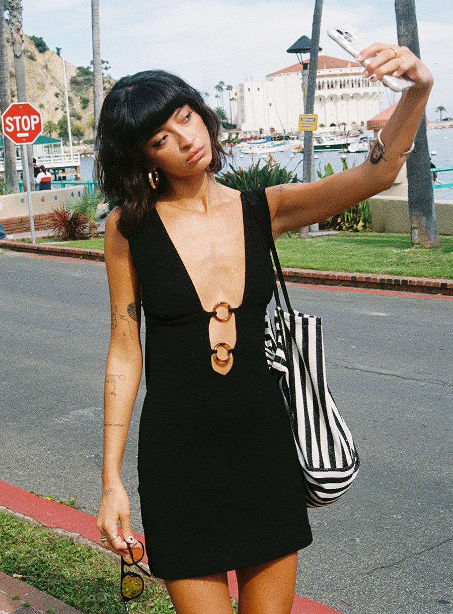 Steward Halter Mini Dress Black Tall · photo 1
