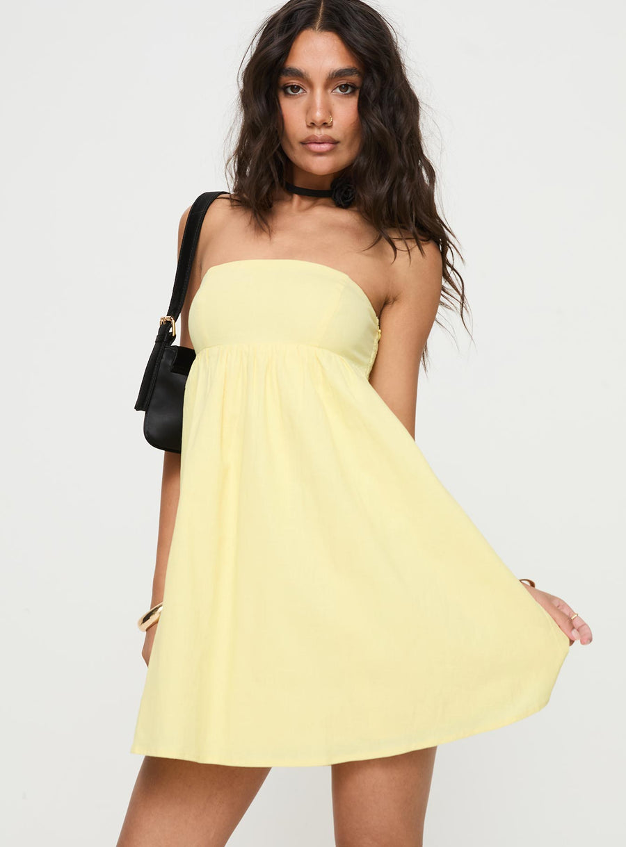 Osment Strapless Mini Dress Lemon · photo 2