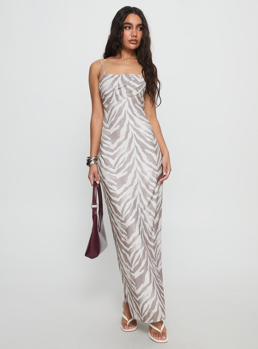 Kierra Mesh Maxi Dress Zebra · photo 2
