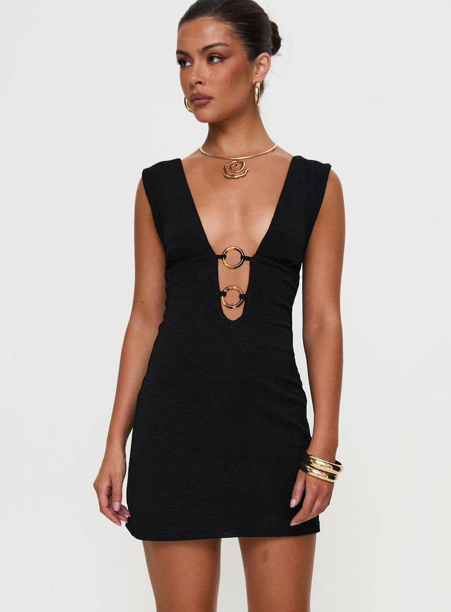 Steward Halter Mini Dress Black Tall · photo 5