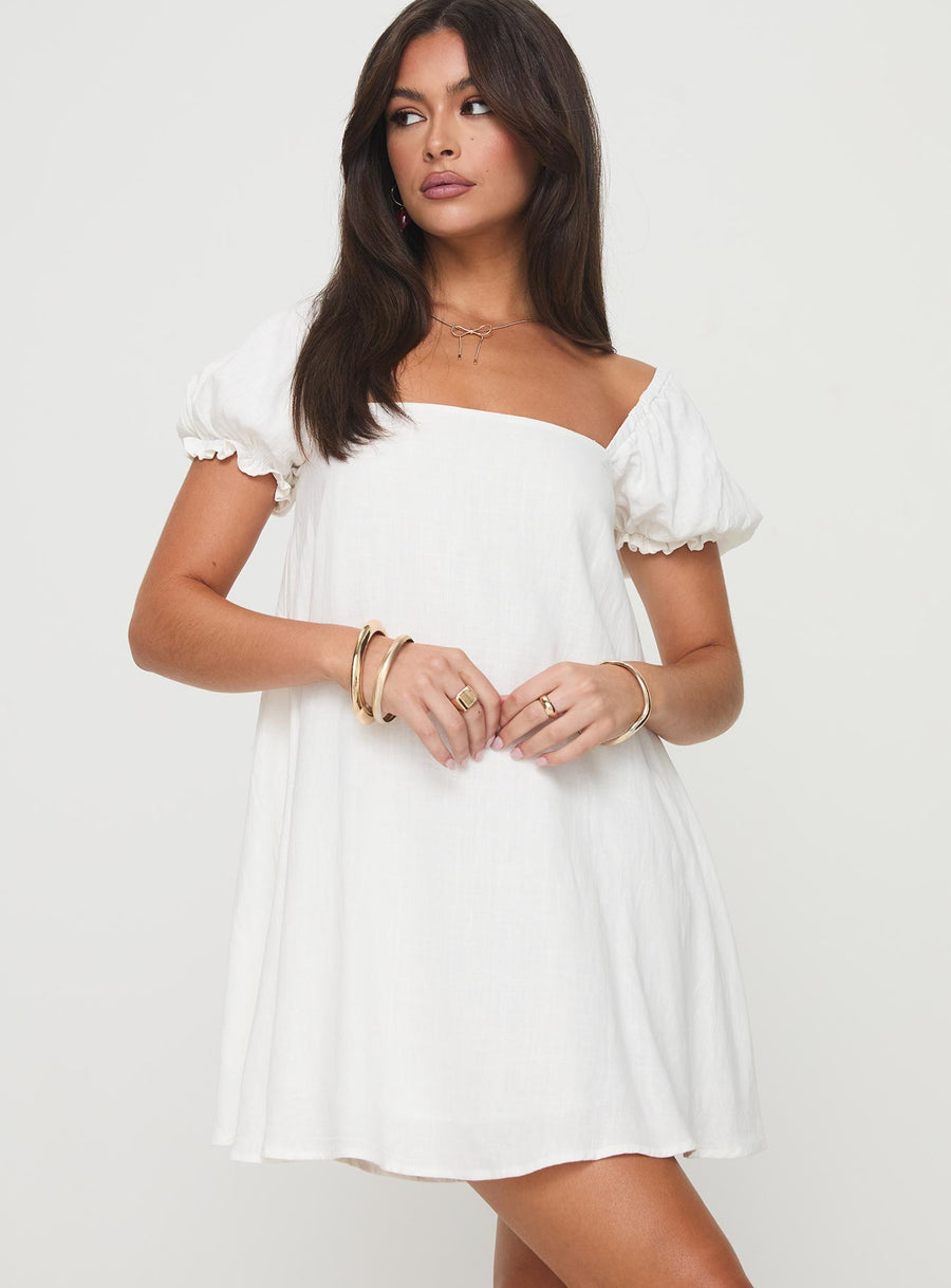 Beyond Linen Blend Mini Dress White · photo 2