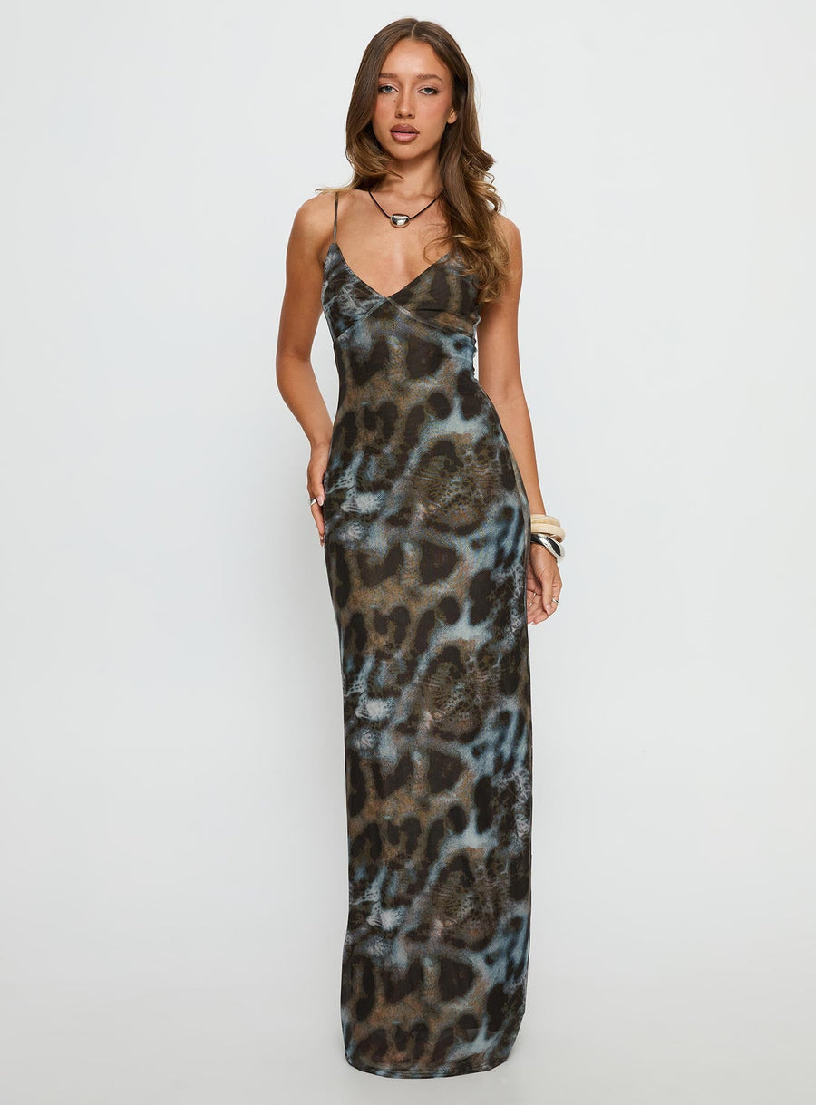 Saphrona V-neck Maxi Dress Leopard · photo 1