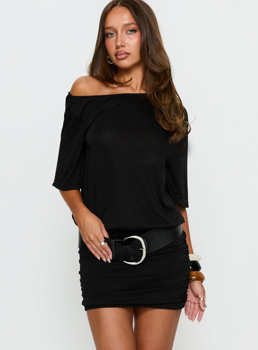 Romma Backless Slouchy Mini Dress Black · photo 2