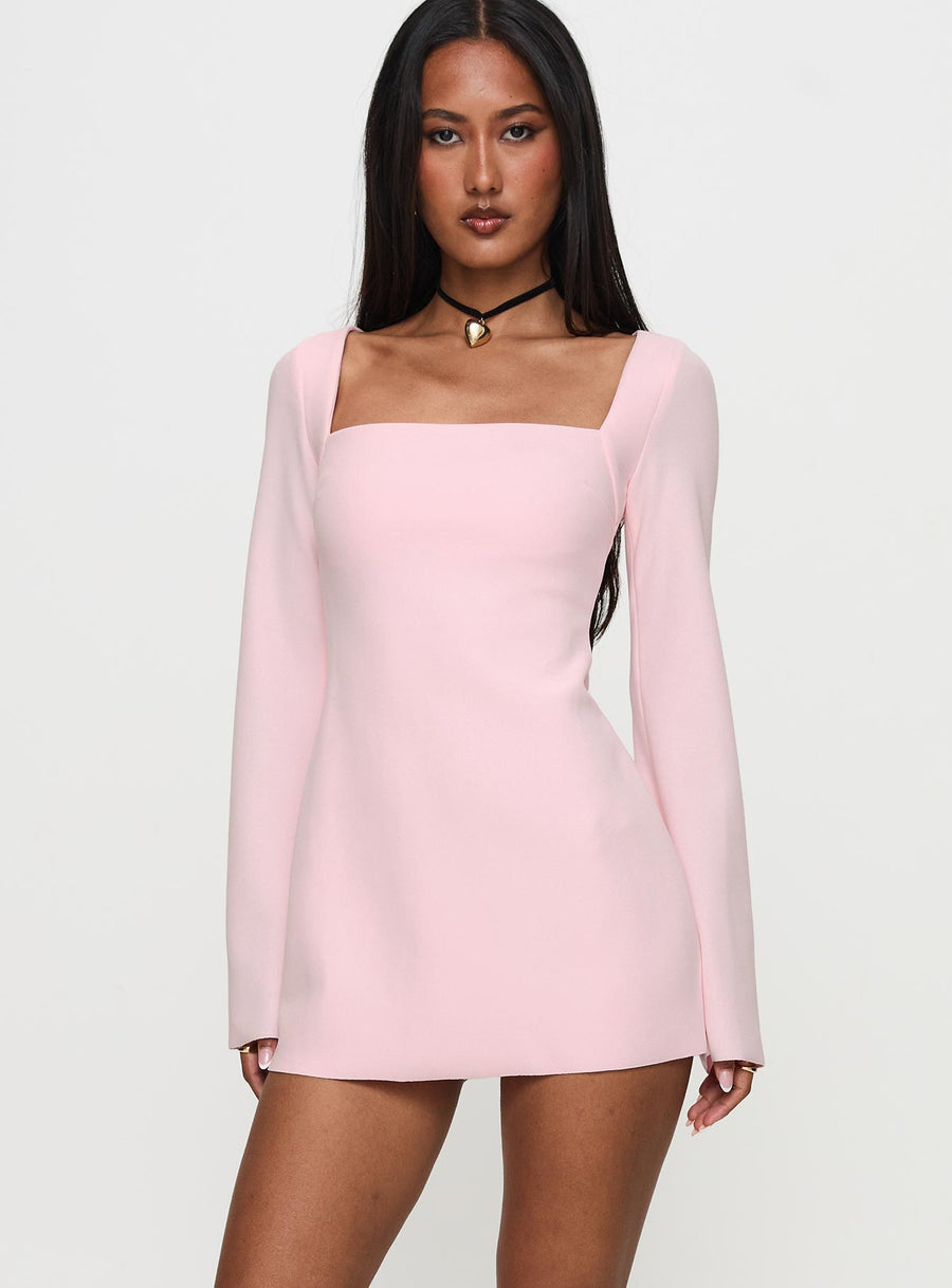 Bombshell Long Sleeve Mini Dress Pink · photo 2