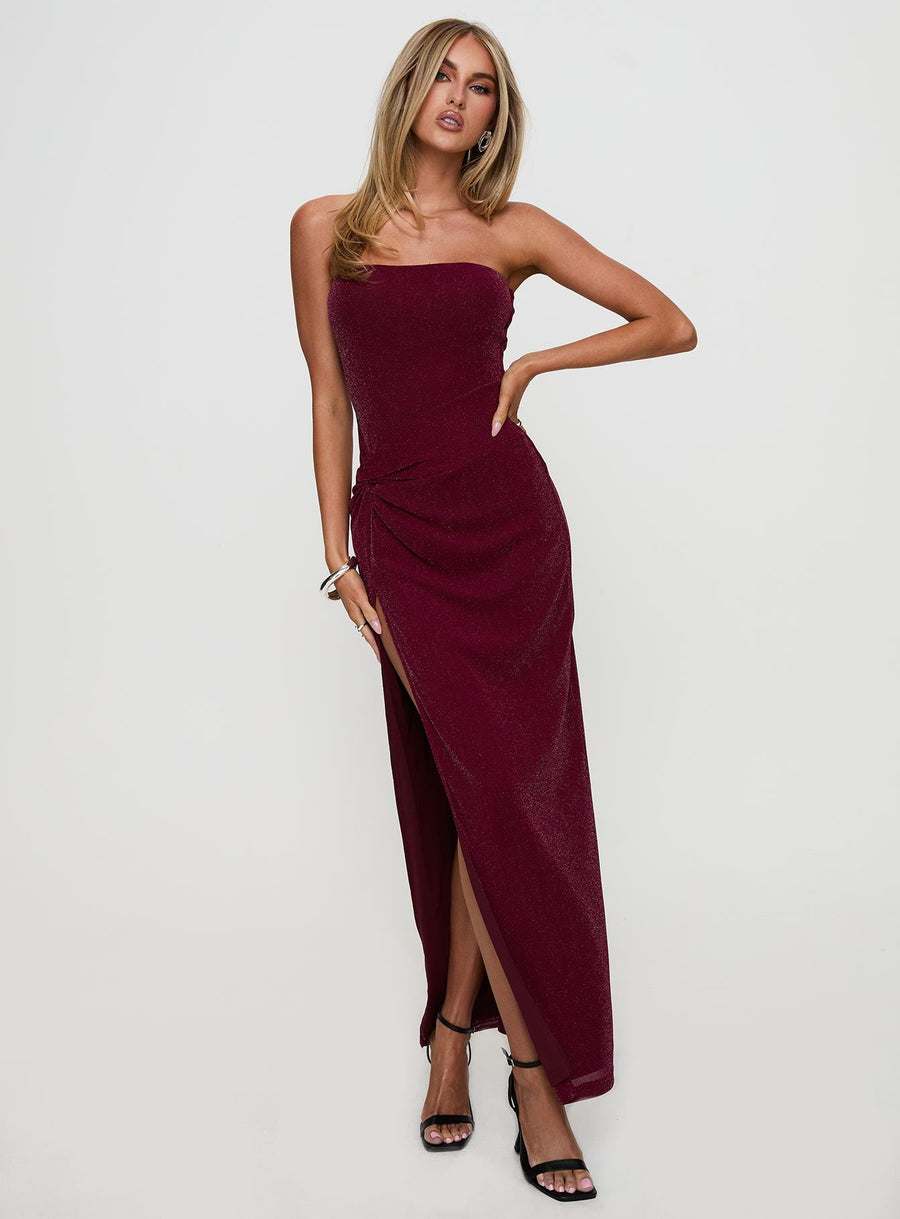 Jeniva Straplesss Maxi Dress Plum · photo 1