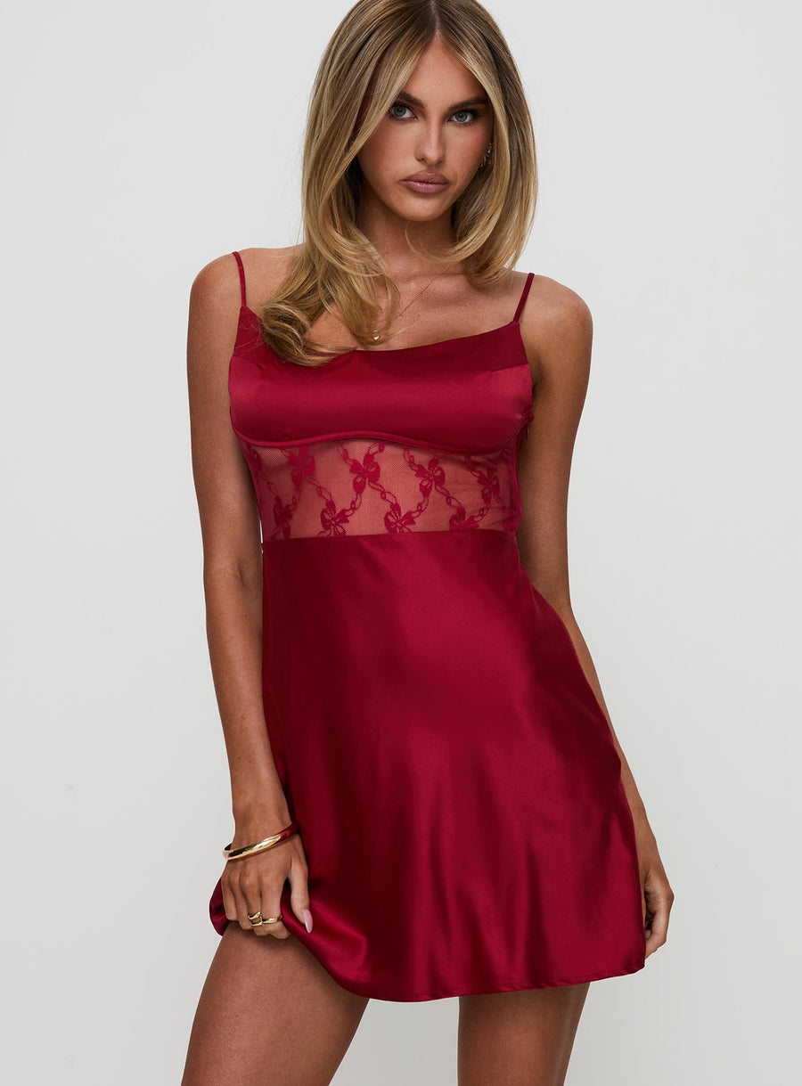 Le Tigre Lace Mini Dress Red · photo 1