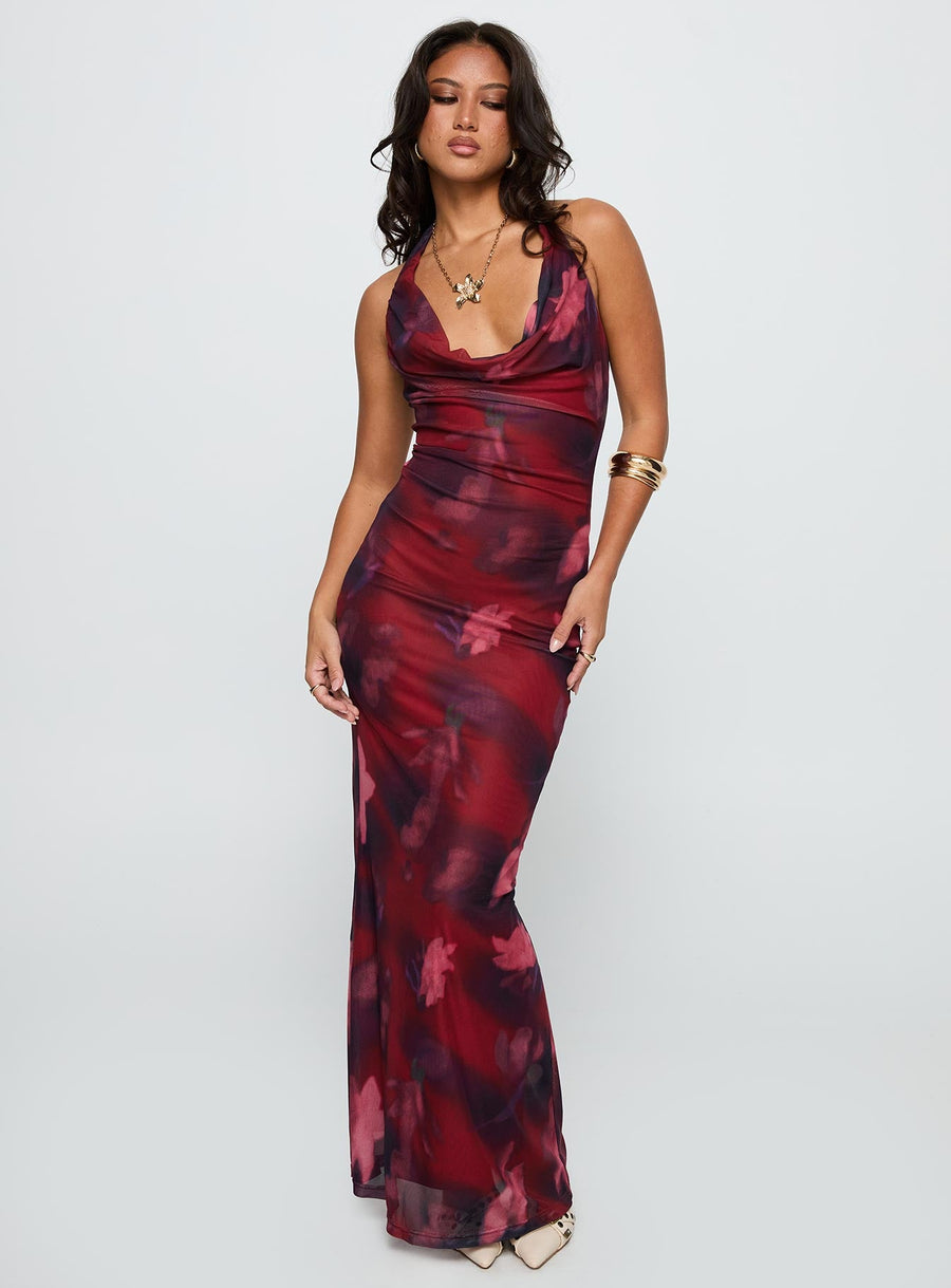 Vixyn Halter Maxi Dress Red Multi · photo 2