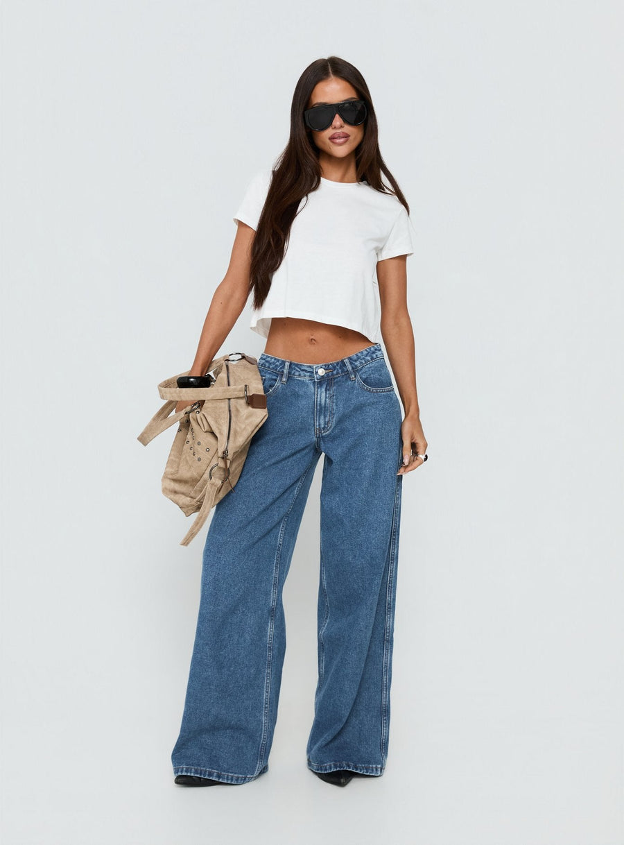 Ramos Low Rise Wide Leg Jeans Mid Blue Wash · photo 4