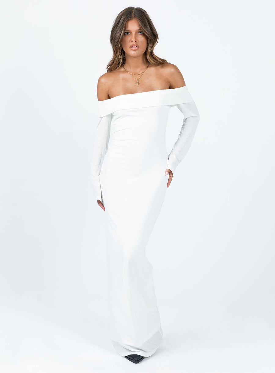 Maida Long Sleeve Maxi Dress White · photo 3