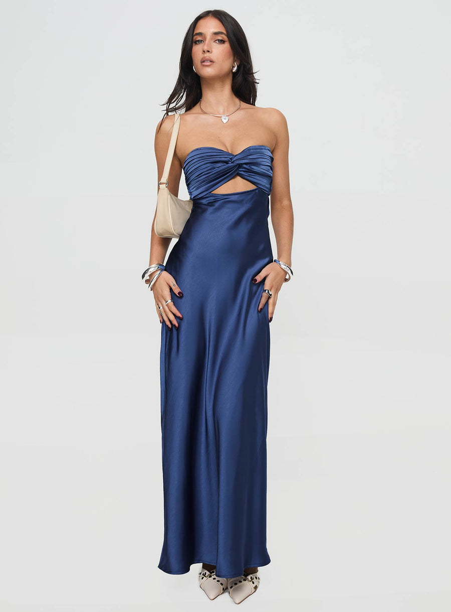 Faviola Strapless Maxi Dress Blue · photo 2