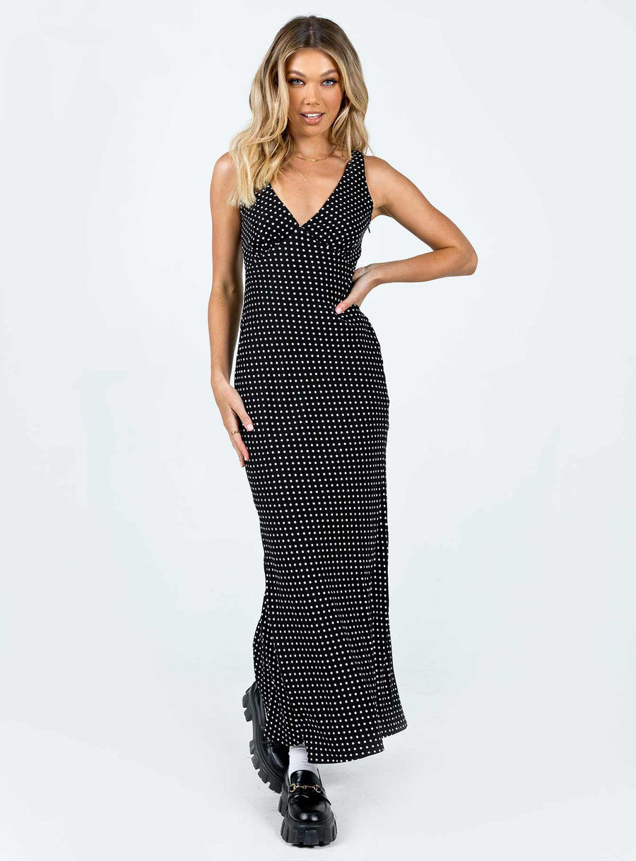 Nellie Maxi Dress Black Polka Dot · photo 3
