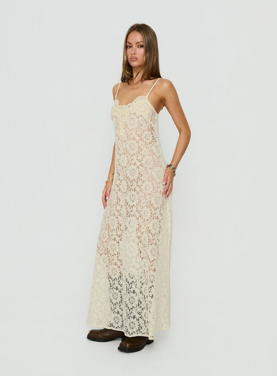 Lovedream Lace Maxi Dress Yellow · photo 3