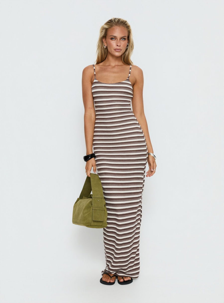 Elestria Maxi Dress Brown Stripe · photo 3