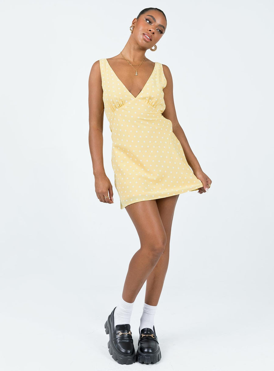 Nellie Mini Dress Yellow Polka Dot · photo 3