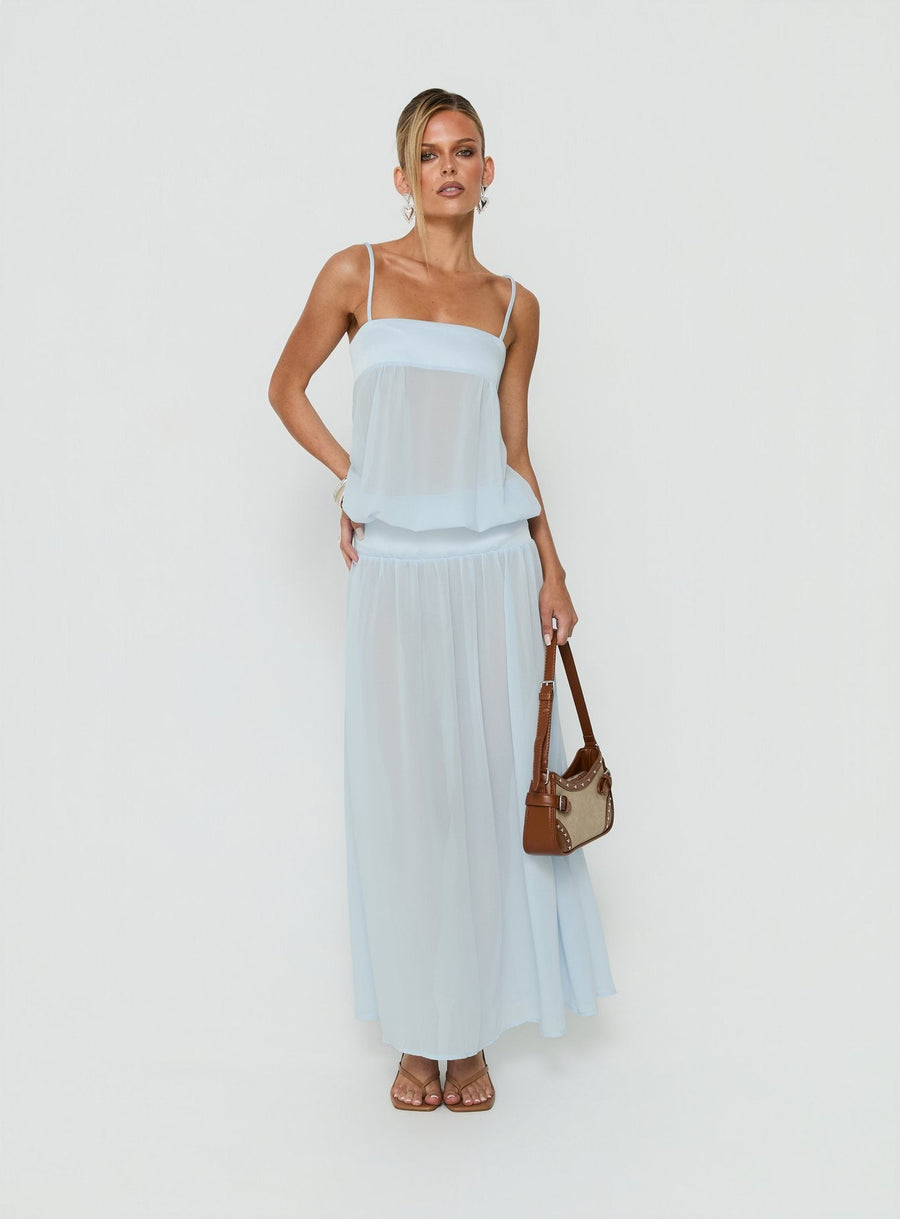Gracia Blouson Maxi Dress Blue · photo 3
