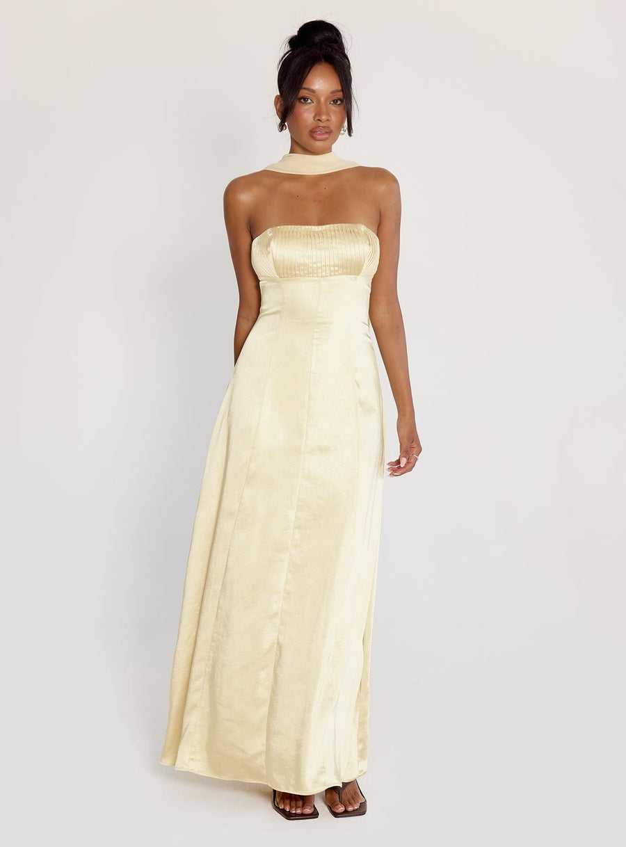 Masterpiece Strapless Maxi Dress Yellow · photo 2