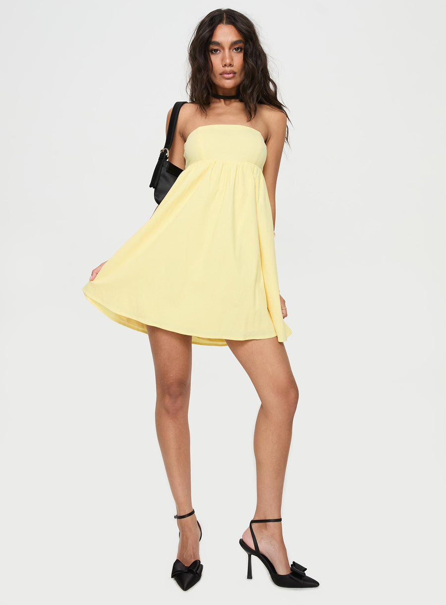 Osment Strapless Mini Dress Lemon · photo 3