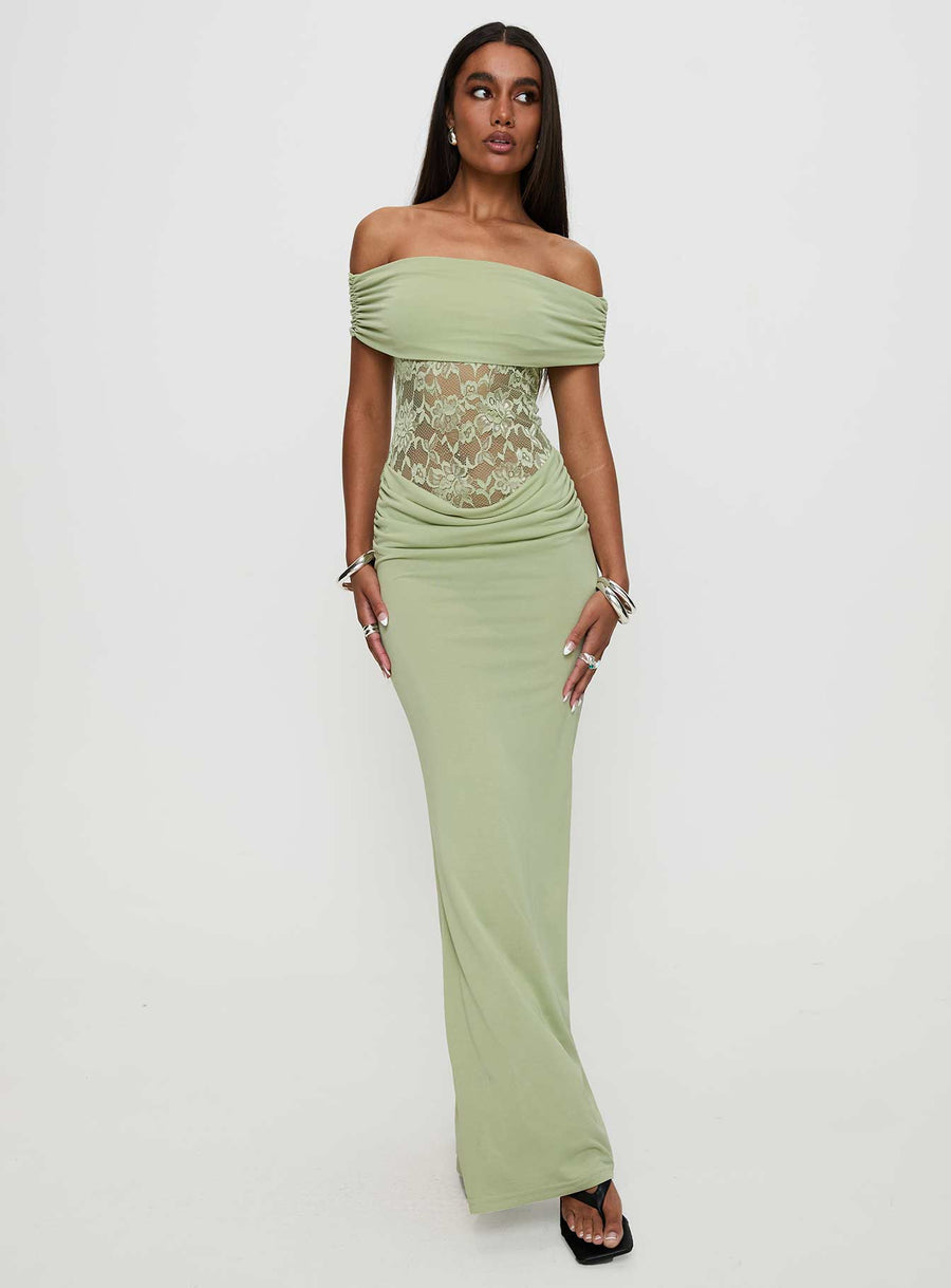 Gwendolen Off The Shoulder Maxi Dress Green · photo 3