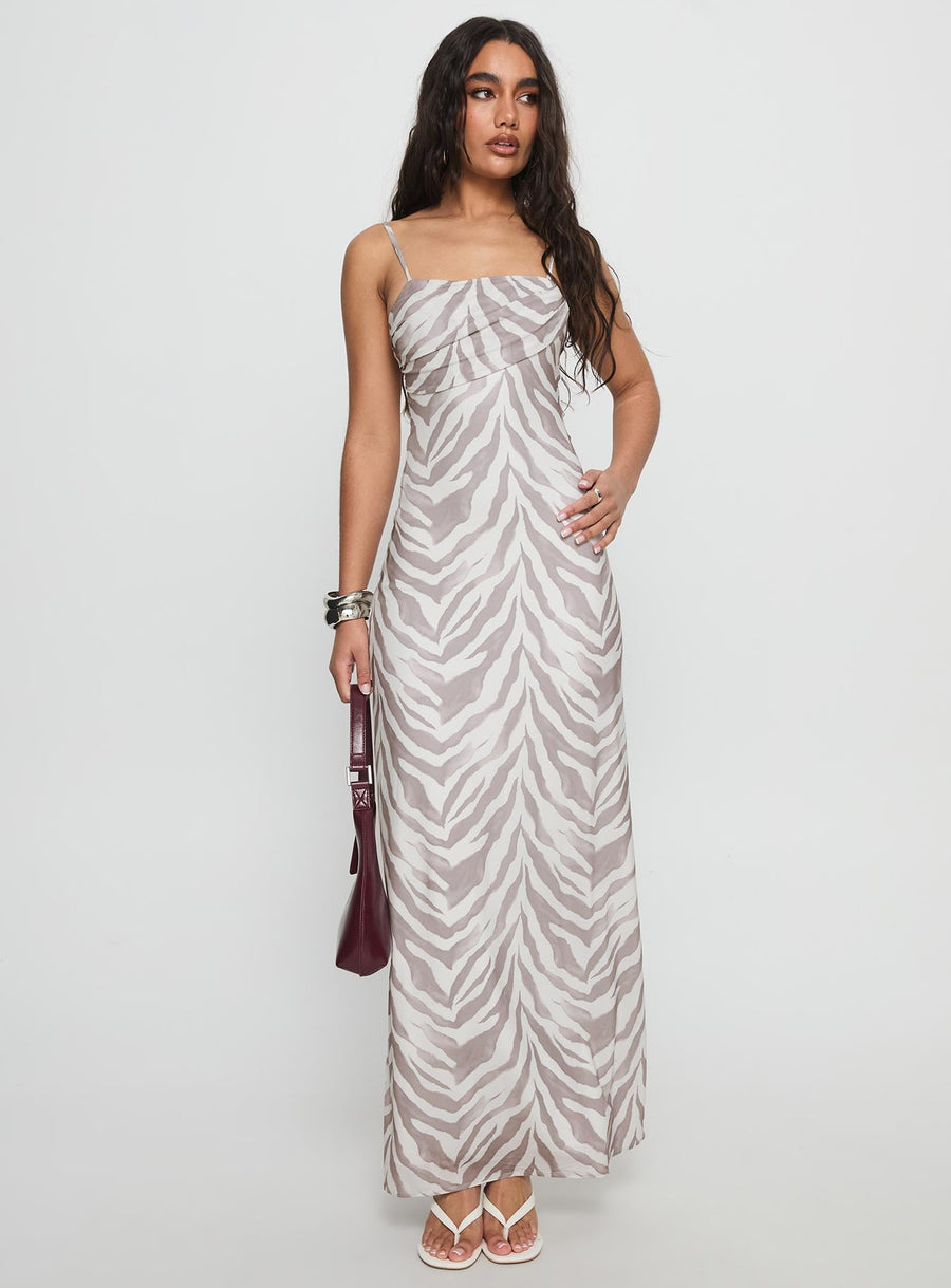 Kierra Mesh Maxi Dress Zebra · photo 3