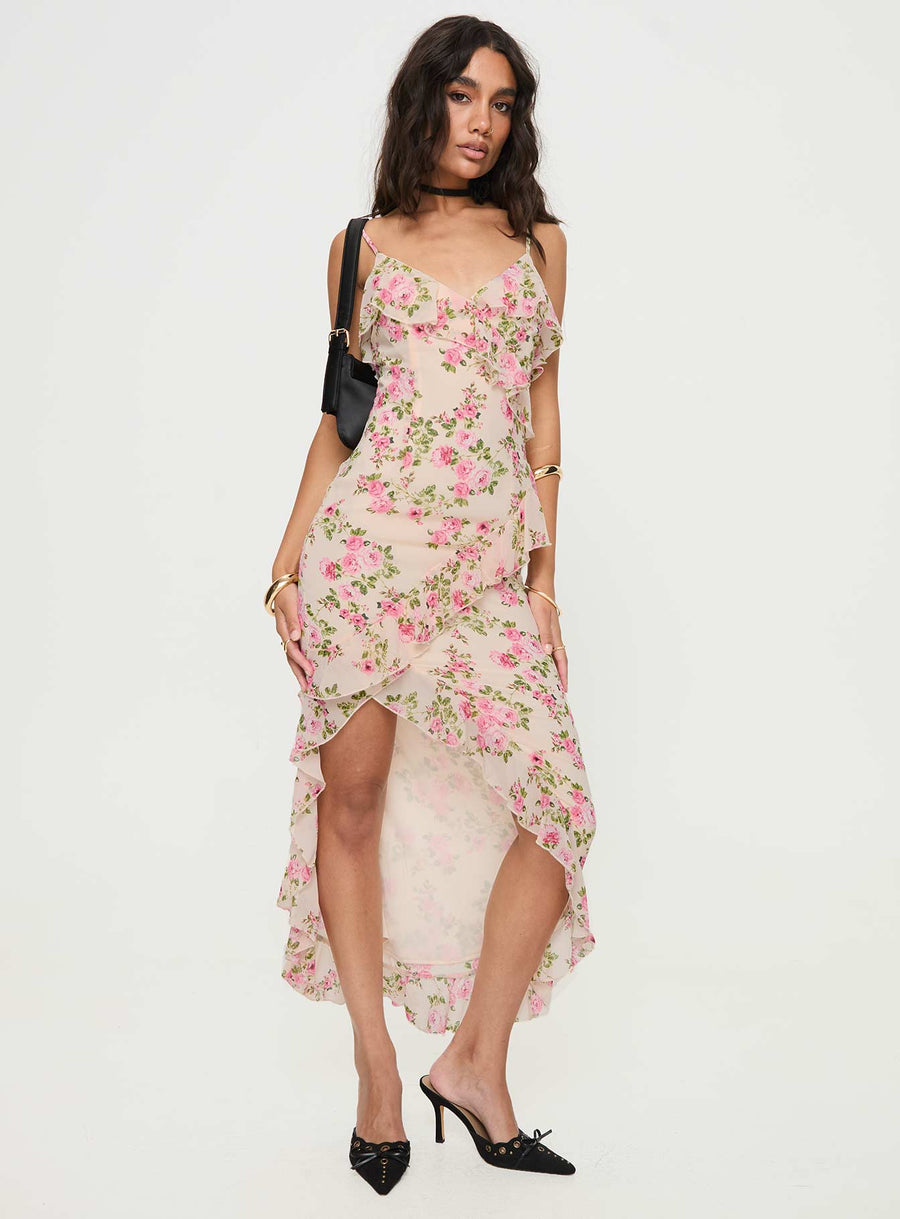 Garys Midi Dress Cream Floral · photo 3