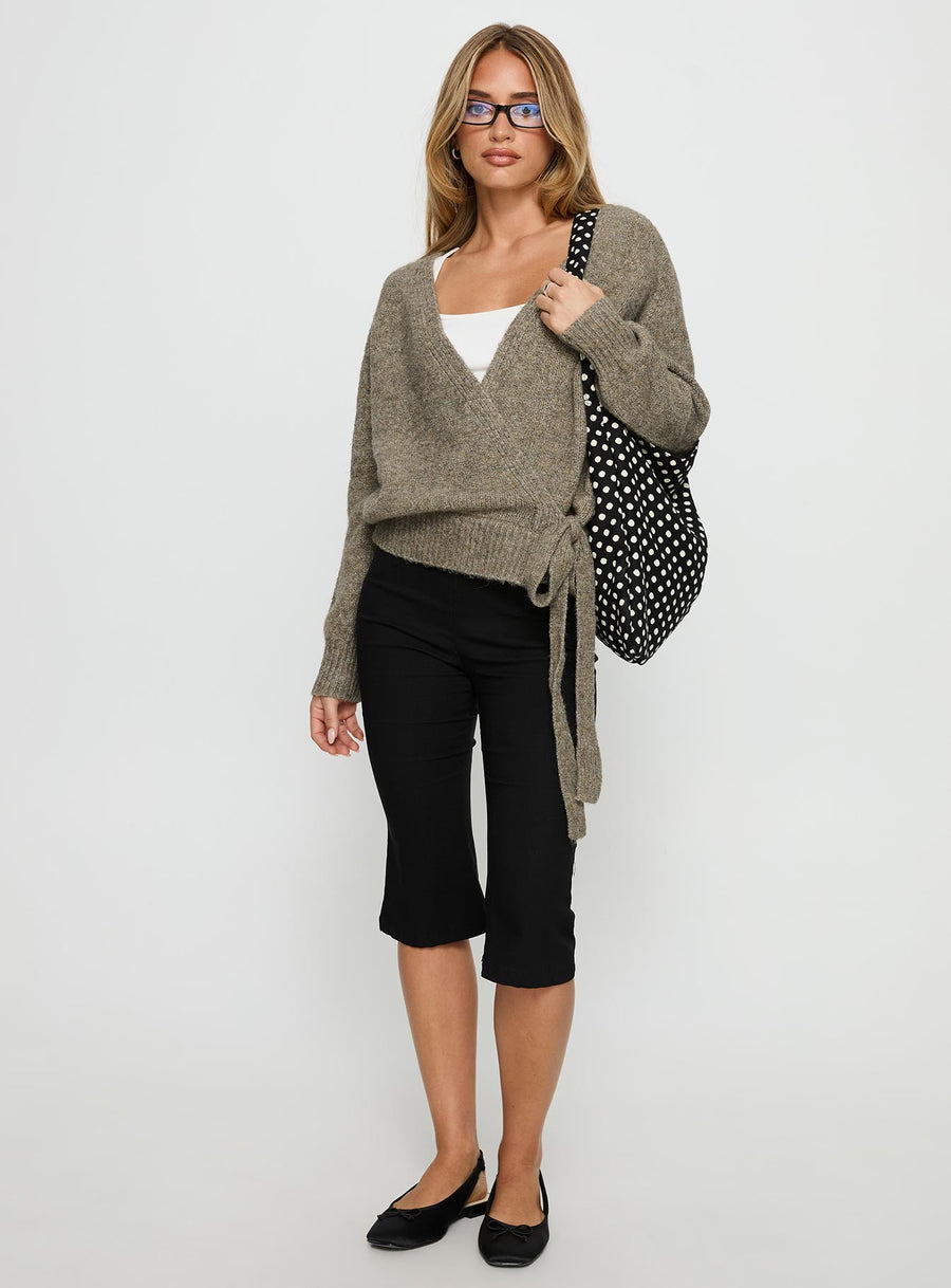 Daelan Wrap Knit Cardigan Brown · photo 2
