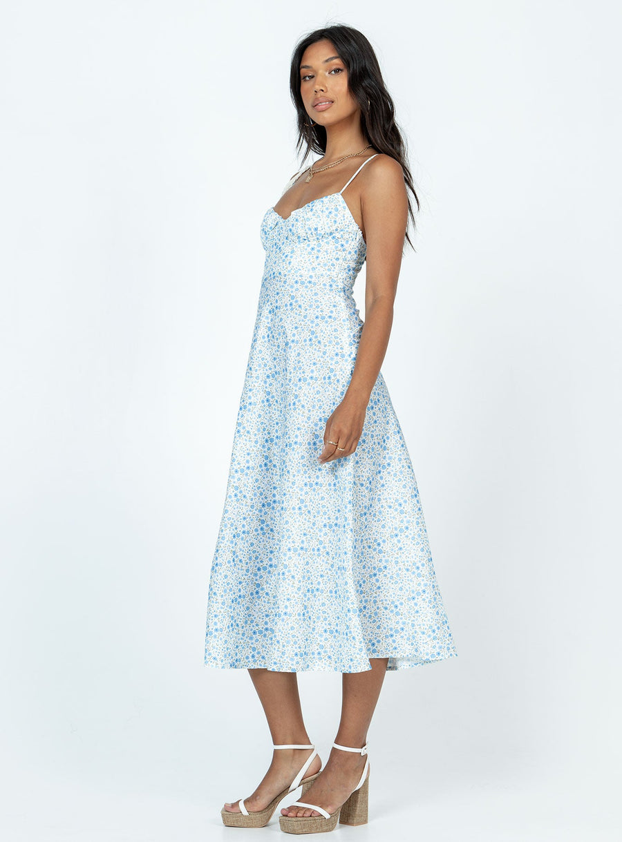 Amara Midi Dress Blue Multi · photo 4